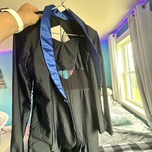 Black and Blue jumpsuit with jacket (dance costume!)